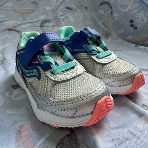 Saucony 6 month old Silver and Blue Sneakers